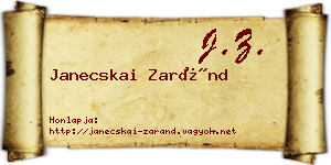 Janecskai Zaránd névjegykártya